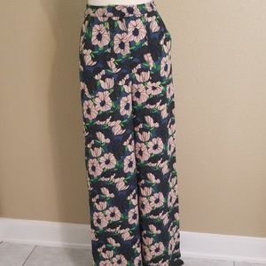 Retro print high waisted pants